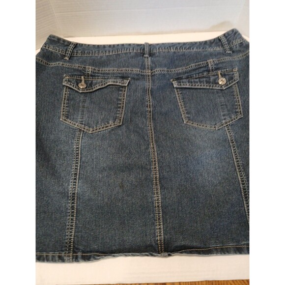 CJ & Banks Mini Denim Blue Jean Skirt Stretch Under Shorts Womens Plus 20 - Picture 13 of 16